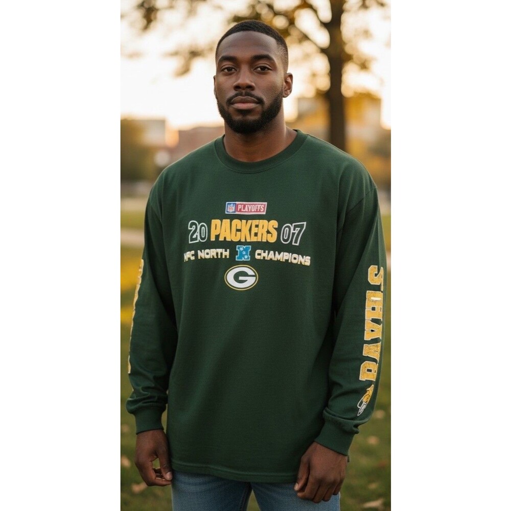 Green Bay Packers NFL Playoffs 2007 NFC North Champions Long Sleeve Shirt XL NWT